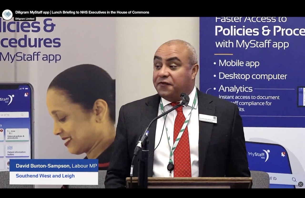 MyStaff app briefing to NHS executives in the House of Commons