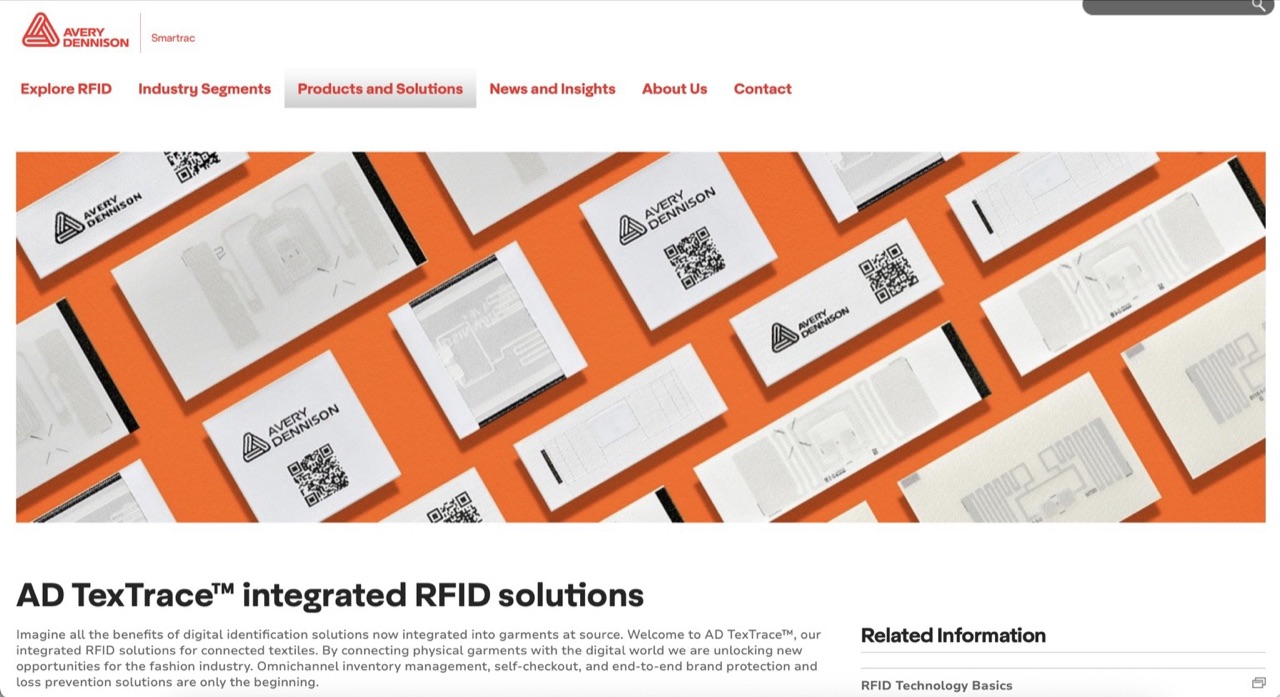 TexTrace / Avery Dennison RFID connected textiles